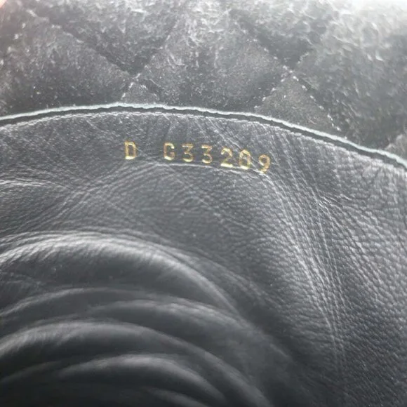 Chanel 17B Clover & Heart Quilted Fold-Over Boots Black Suede Size 35.5 - Picture 11 of 12
